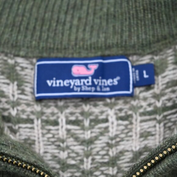 Vineyard Vines Snowflake Fair Isle 1/4 Zip Pullover Angora/Cashmere Blend Men L - Picture 3 of 5